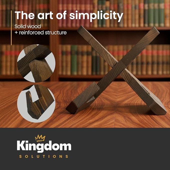 KINGDOM SOLUTIONS 1-Pack Wooden Easels Wood Brown – Plate Stand – Sturdy Book Stand for Art, Pictures, Plates, Frames, and Decorative Displays
