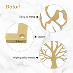 SIGNLEADER Metal Wall Art Decor Heart-Shaped Tree of Love Abstract Wall Sculpture Hangings Home Decoration for Living Room, Bedroom, Bathroom, Kitchen, Outdoor - 18" Gold Gold