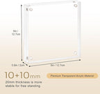 5x5 Acrylic Picture Frame, Clear Double Sided Frameless Photo Frame with Magnetic, Free Standing Desktop Acrylic Frame Display, Lucite Frame with Gift Box Package - 1 Pack