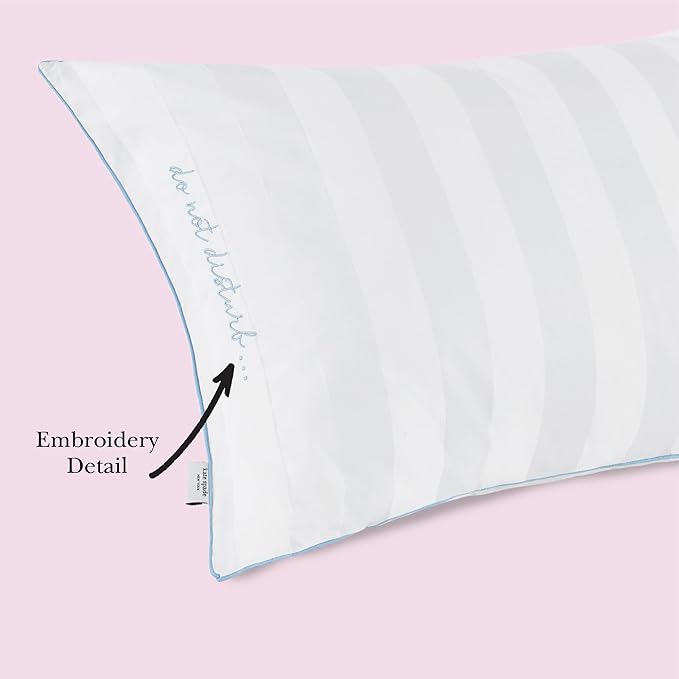 Kate Spade New York Ultra Cooling Pillow 20" x 36", 300 Thread Count Pillow with Moisture Wicking Technology, Ideal for All Sleep Positions, King, White