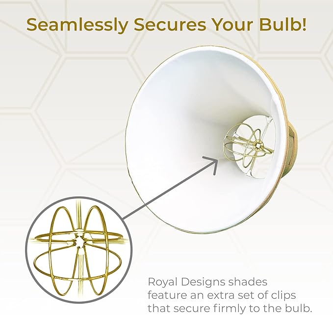 Royal Designs, Inc. BSO-704RC-8AGL-2 True Bell Basic Lamp Shade with Round Clip, 4 x 8 x 7.25, Antique Gold, 2-Pack