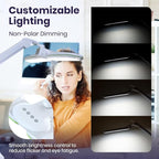 Neatfi Elite HD XL LED Desk Lamp, 3 Light Modes, 90PCS SMD LED, Non-Polar Dimming, Bright Eye-Caring Lighting for Home Office, Drafting, Beauty Shop, Workbench (CCT with Clamp, Green Ring, 17 Inches)