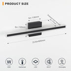 24 inch Black Bathroom Light Fixture 5 Color Temperature Dimmable LED Vanity Lights Bathroom Vanity Lights Over Mirror Light Bar Vanity Lighting Fixtures 5CCT