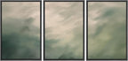 MUDECOR Framed Wall Art Print Set Soft Green Cloudscape Tranquil Abstract Nature Illustrations Modern Art Boho Decorative Colorful Chic for Living Room, Bedroom, Office - 24"x36"x3 Black