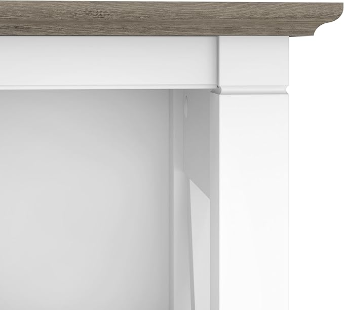 Bush Home Tall 5 Shelf Bookcase for Living Room or Home Office, Large Bookshelf, Modern Farmhouse Style, Key West Collection, Pure White and Shiplap Gray