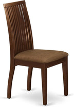 East West Furniture IPC-MAH-C Ipswich Dining Room Chairs - Linen Fabric Upholstered Solid Wood Chairs, Set of 2, Mahogany