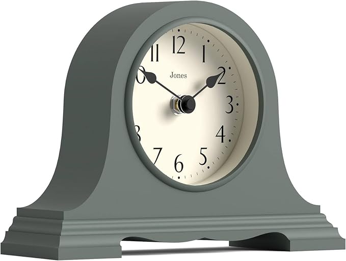 JONES CLOCKS® Speakeasy Mantel Clock | Classic Napoleon’s hat Design | Green | Contemporary Classic Style for Desk, Table, Shelf or Bedside