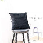 Black Striped Decorative Pillow Covers: 2 Pack 18x18 Inch Original Velvet Square Throw Pillow Cases for Farmhouse Couch