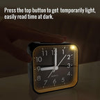 Small Analog Alarm Clock for Bathroom, Black Travel Clock, Battery Operated, Quieter Bedside Dial Clocks for Bedrooms Kitchen, Shelf Desk Clock