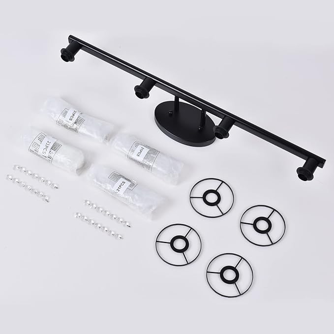 Black Vanity Light 4-Light Crystal Bathroom Light Fixtures,Modern Bahtroom Lights Over Mirror,Vanity Lights for Bathroom