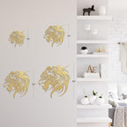 SIGNLEADER Metal Wall Art Decor Lion Minimalist Modern Abstract Wall Sculpture Hangings Home Decoration for Living Room, Bedroom, Bathroom, Kitchen, Outdoor - 36" Gold