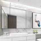 Ralbay 4 Lights Adjustable Acrylic Chrome Modern LED Bathroom Vanity Lights Over Mirror (Natural White Light)