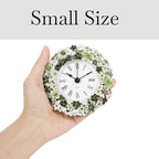 Mini Tabletop Clock, Decorative Vintage Floral Metal Table Clock with Battery Operated for Bedside, Table, Living Room, Home and Office