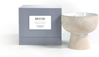 Blueme Nostalgia Candle | Bergamot & Musk | 2 Wick - Refillable Wellness Candle with Essential Oils, Hand Finished & Poured Soy Wax Blend Ceramic Vessel, Natural Cotton Wicks | Medium 12 oz