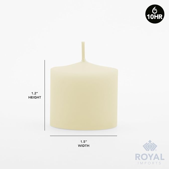 Royal Imports Votive Candle, Unscented Wax for Wedding, Birthday, Party, Spa, Holiday & Home Decoration (72, Ivory, 10 Hour)