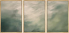MUDECOR Framed Wall Art Print Set Soft Green Cloudscape Tranquil Abstract Nature Illustrations Modern Art Boho Decorative Colorful Chic for Living Room, Bedroom, Office - 24"x36"x3 Natural