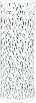 Umbrella Stand Umbrella Holder for Entryway,Umbrella Stand Rack,Metal Hollowed Freestanding Round Umbrella Holder Organizer Bin,Umbrella Rack Organizer Freestanding for Home Hotel Office(Medium-White)
