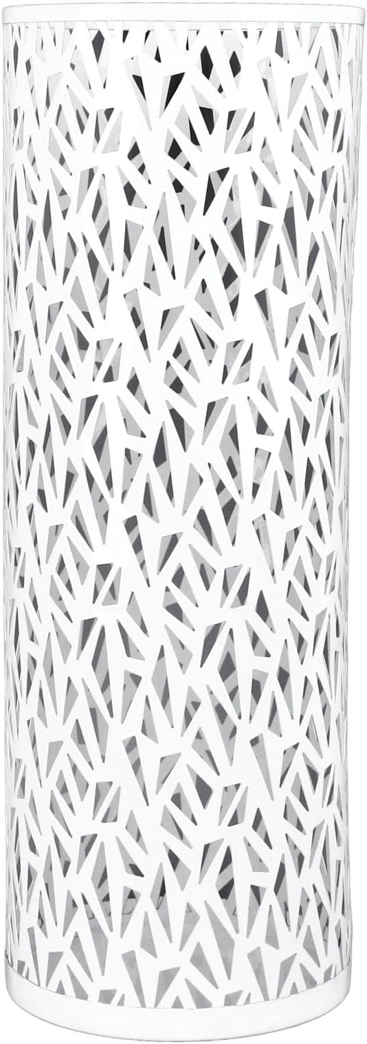 Umbrella Stand Umbrella Holder for Entryway,Umbrella Stand Rack,Metal Hollowed Freestanding Round Umbrella Holder Organizer Bin,Umbrella Rack Organizer Freestanding for Home Hotel Office(Medium-White)
