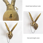 GUASDIE Animal Heads Wall Decor, Faux Deer & Rabbit Heads, Resin Animal Wall Hanging Decoration for Living Room, Bedroom & Kitchen Gift