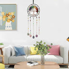 Crystal Tree of Life Dream Catchers with Stone Pendant Colorful Dream Catcher Wall Decor Handmade Dreamcatcher Wall Hanging Ornament for Bedroom Living Room Home Decor