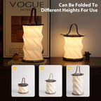 Portable Foldable Table Lamp with USB Rechargeable Battery, 3-Level Dimmable Touch Control Night Light, Folding Paper Lantern Light for Home Office Bedroom Reading (Black)