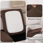 Waterproof Couch Cushion Covers, Stretch Sofa Seat Cover for Sectional Couch, Reversible Furniture Protector Covers for Pets, Washable (Sofa Cushion, Chocolate)