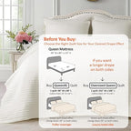 KASENTEX Queen XL Quilt Set 98"x98" – Soft Washed 3-Layer Lightweight Bedspread, Minimalist Nordic Design, All-Season Spring & Summer Quilt Set (1 Quilt + 2 Pillow Shams),Cream White