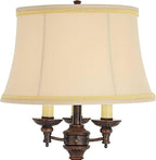 Barnes and Ivy Traditional Italian Standing Floor Lamp Candelabra Style 4-Light 64.5" Tall Bronze Brown Gold Bell Shade with Trim Decor for Living Room Reading House Bedroom Family Home