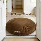 Codi Large Meditation Cushions – Round Floor Pillows for Adults with Removable Washable Cover, Soft and Supportive Floor Cushion for Yoga, Seating and Dog Bed, 32 inch - Coffee