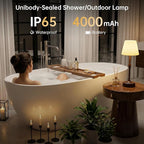 IP65 Waterproof Shower Lamp for Bathroom, Cordless Table Lamp Rechargeable Battery Operated, 3-Colors Dimmable Touch Lamp for Bathtub, Shower Light, Bath Light and Relaxing Routines, Set of 1