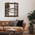 SIGNLEADER Metal Wall Art Decor Tropical Sunset Scenery Modern Abstract Wall Sculpture Hangings Home Decoration for Living Room, Bedroom, Bathroom, Kitchen, Outdoor - 18" Bronze