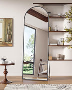 Antok Full Length Mirror, 65"x22" Floor Mirror Freestanding, Full Body Floor Standing Mirror with Stand for Bedroom, Hanging Mounted for Living Room Cloakroom, Black