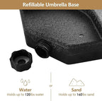 Giantex 4-Piece Cantilever Umbrella Base, 203 lbs Patio Offset Umbrella Base, Sand & Water Filled, Round Outdoor Market Umbrella Weights with Carry Handles for Garden Backyard Poolside