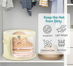 AOODA Oversized Clear Hat Storage Bag for Women, Holds up to 7 Caps Cowboy Hat Organizer for Closet, Wide Brims Hat Case with Carrying Handles (Yellow)