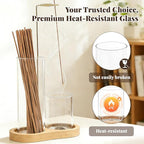 2-in-1 Glass Incense Burner with Ash Collector and Incense Stick Storage Upside Down Hanging Incense Holder, Anti-Splashing Design, Perfect for Meditation, Yoga, Spa, and Home Decoration