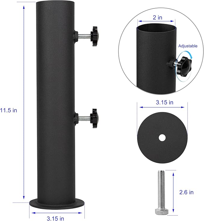 Granite Umbrella Stand Tube Outdoor Heavy Duty Marble Flag Pole Stake Holder, Table Umbrella Tube Bracket, Umbrella Base Tube Replacement, DIY Umbrella Tube Mount