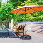 Tangkula 4PCS Cantilever Offset Patio Umbrella Base Weight Stand, 195lbs Triangle Shaped Sand Water Filled Weight Outdoor Umbrella Base Plate w/Easy-Fill Spouts, Funnel, Concave Handles