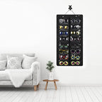 AROUY Sunglasses Organizer Storage, Hanging Dust Proof Wall Pocket Glasses Organizer - 16 Felt Slots Sunglass Organizer Holder with Metal Hook and Sturdy Rope (Black, Dust Proof)