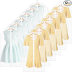 Sintuff 12 Pcs 24'' x 40'' Clear Garment Bags Bulk Clear Hanging Clothes Cover with Full Zipper Hanging Travel Garment Cover Bags for Clothes Storage