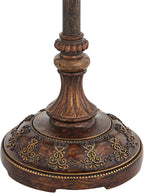 Barnes and Ivy Traditional Italian Standing Floor Lamp Candelabra Style 4-Light 64.5" Tall Bronze Brown Gold Bell Shade with Trim Decor for Living Room Reading House Bedroom Family Home