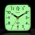 Small Battery Operated Analog Travel Alarm Clock Silent Non Ticking,Gentle Wake, Ascending Beep Sounds, Snooze,Lighted on Demand, Glow in Dark dial,Easy Set