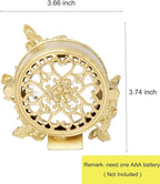 Mini Tabletop Clock, Decorative Vintage Floral Metal Table Clock with Battery Operated for Bedside, Table, Living Room, Home and Office