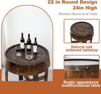 Whiskey Barrel End Table, Handcrafted Oak Wine Barrel Table, Handcrafted Rustic Coffee Table for Farmhouse Living Room Decor