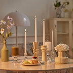 New Burning Formula Unscented Dripless 10-Inch Taper Candles Set of 12 - White, for Wedding, Dinner - Smokeless, Long Burning - Hand Poured, Colored Tall Candlesticks - Blancas