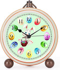 Maxspace 5.2in Cute Easter Egg Metal Table Clock, Quartz Movement Non-Ticking Small Alarm Clock with Battery Operated, HD Glass Bunny Desk Clock for Bedroom Living Room (Easter)