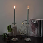 Kitcom Crystal Candle Stick Holders for Home Decor 2-Pack, Clear Crystal Taper Candles Holder Table Centerpieces for Party and Wedding Decoration(9inch Tall)