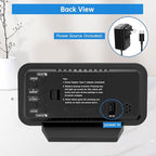 Peakeep Small Digital Alarm Clock for Bedrooms, Loud for Heavy Sleepers Adults, Dimmable Plug in Electric Large Numbers Clock Battery Backup, Slim Clock for Table Office Modern Living Room (BW)