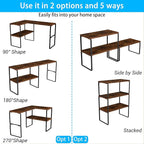 Golener Countertop Organizer Corner Shelf, 2-Tier Adjustable Stackable Corner Shelves for Kitchen, Spice Rack, Coffee Area, Over Sink, Bathroom, Dresser Table, Corner Counter Shelf Stand, Rustic Brown