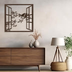 SIGNLEADER Metal Wall Art Decor Bird Silhouette on Branch Modern Abstract Wall Sculpture Hangings Home Decoration for Living Room, Bedroom, Bathroom, Kitchen, Outdoor - 24" Bronze