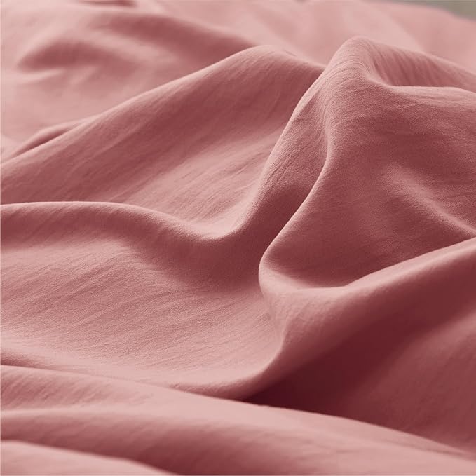 Bedsure Pink Clay Duvet Cover Twin/Twin XL Size - 2 Pieces Prewashed Polyester Extra Soft Bedding Set, Includes 1 Twin Duvet Cover 68''x90'' with Zipper Closure & 1 Pillow Sham, No Comforter